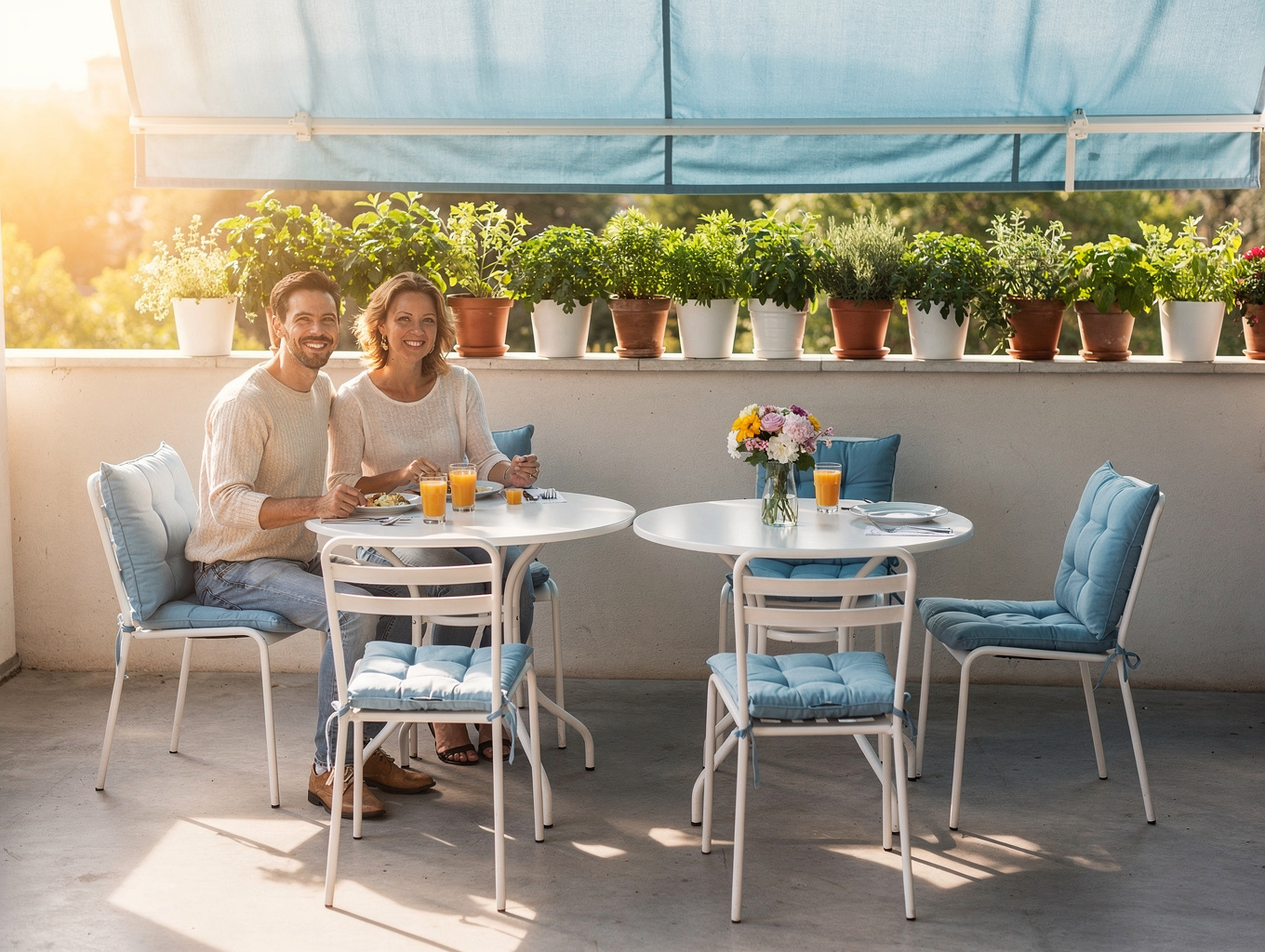 Sun-drenched patio seating at Sunrise Spoon